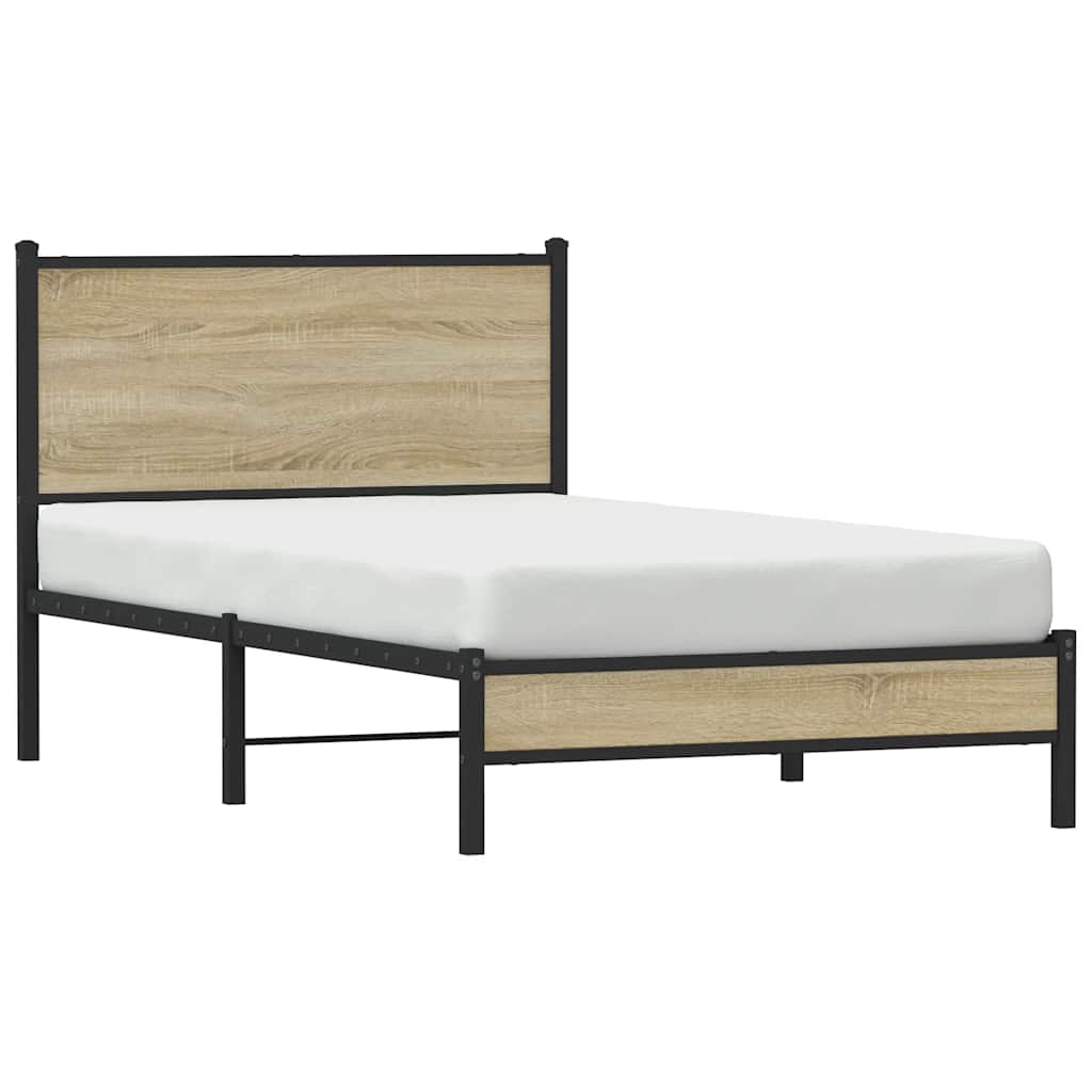 Giroletto senza Materaso in Metallo Rovere Sonoma 107x203 cm