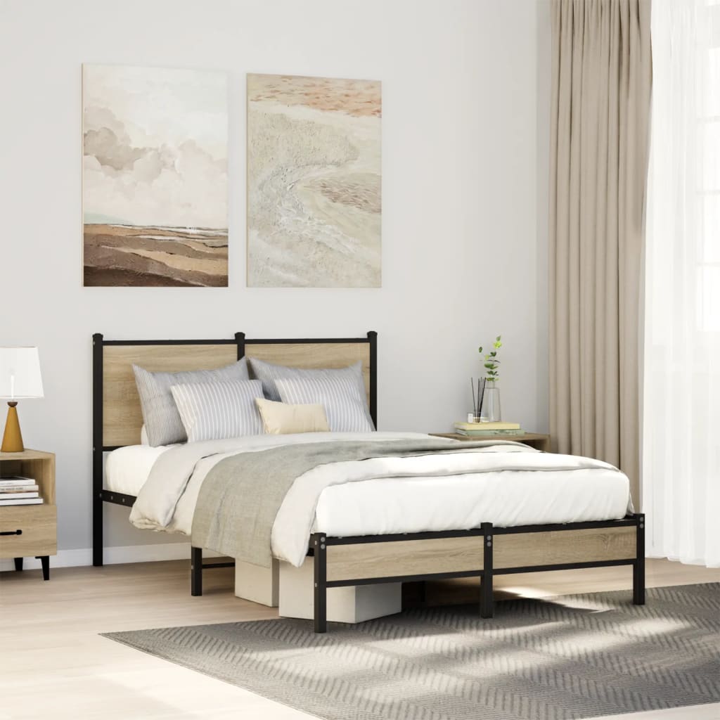 Giroletto senza Materaso in Metallo Rovere Sonoma 120x190 cm