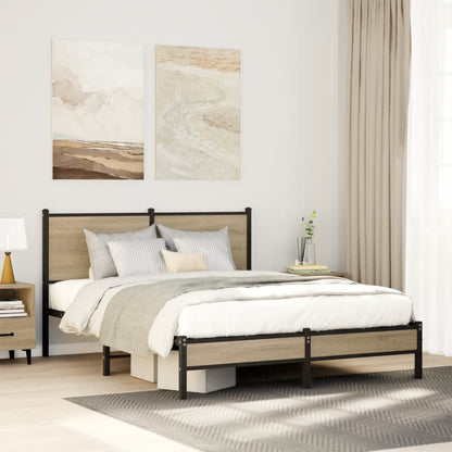 Giroletto senza Materaso in Metallo Rovere Sonoma 140x190 cm | homemem39