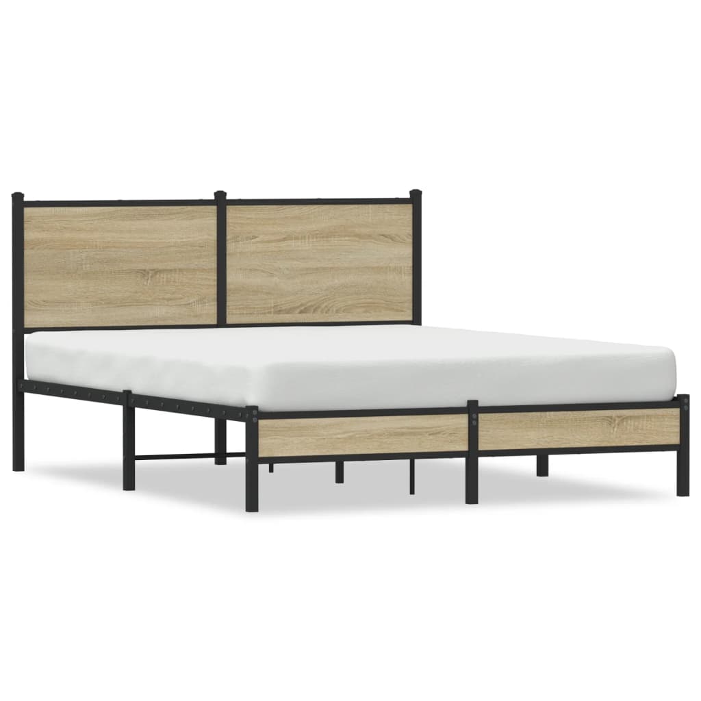 Giroletto senza Materaso in Metallo Rovere Sonoma 140x200 cm | homemem39