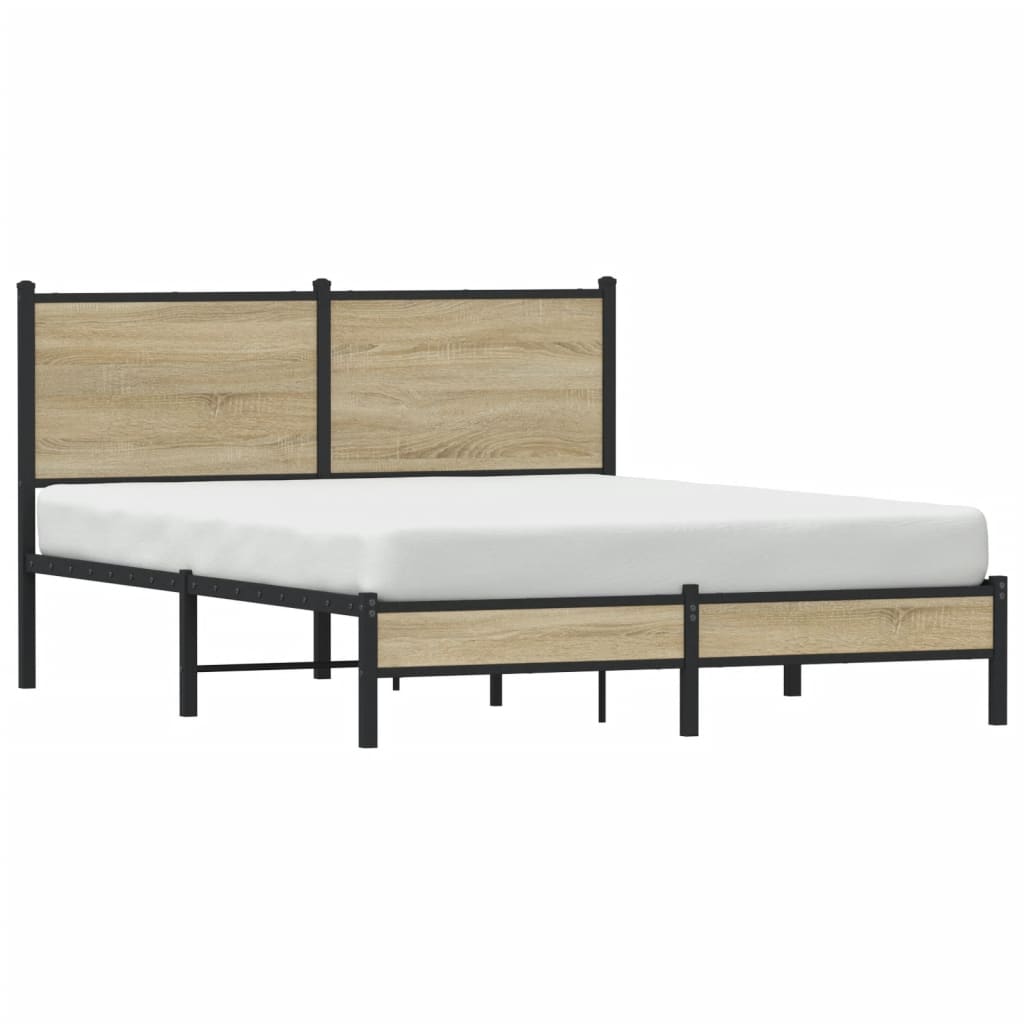 Giroletto senza Materaso in Metallo Rovere Sonoma 140x200 cm