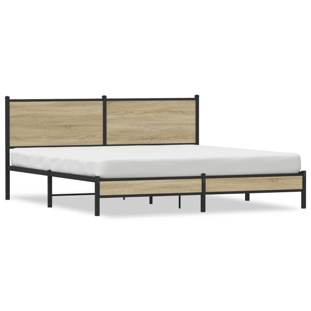 Giroletto senza Materaso in Metallo Rovere Sonoma 160x200 cm