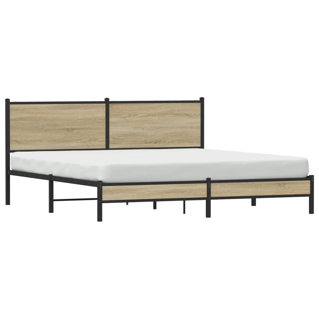 Giroletto senza Materaso in Metallo Rovere Sonoma 160x200 cm