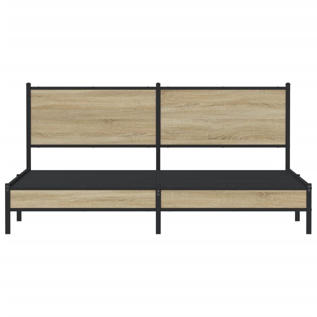 Giroletto senza Materaso in Metallo Rovere Sonoma 160x200 cm | homemem39
