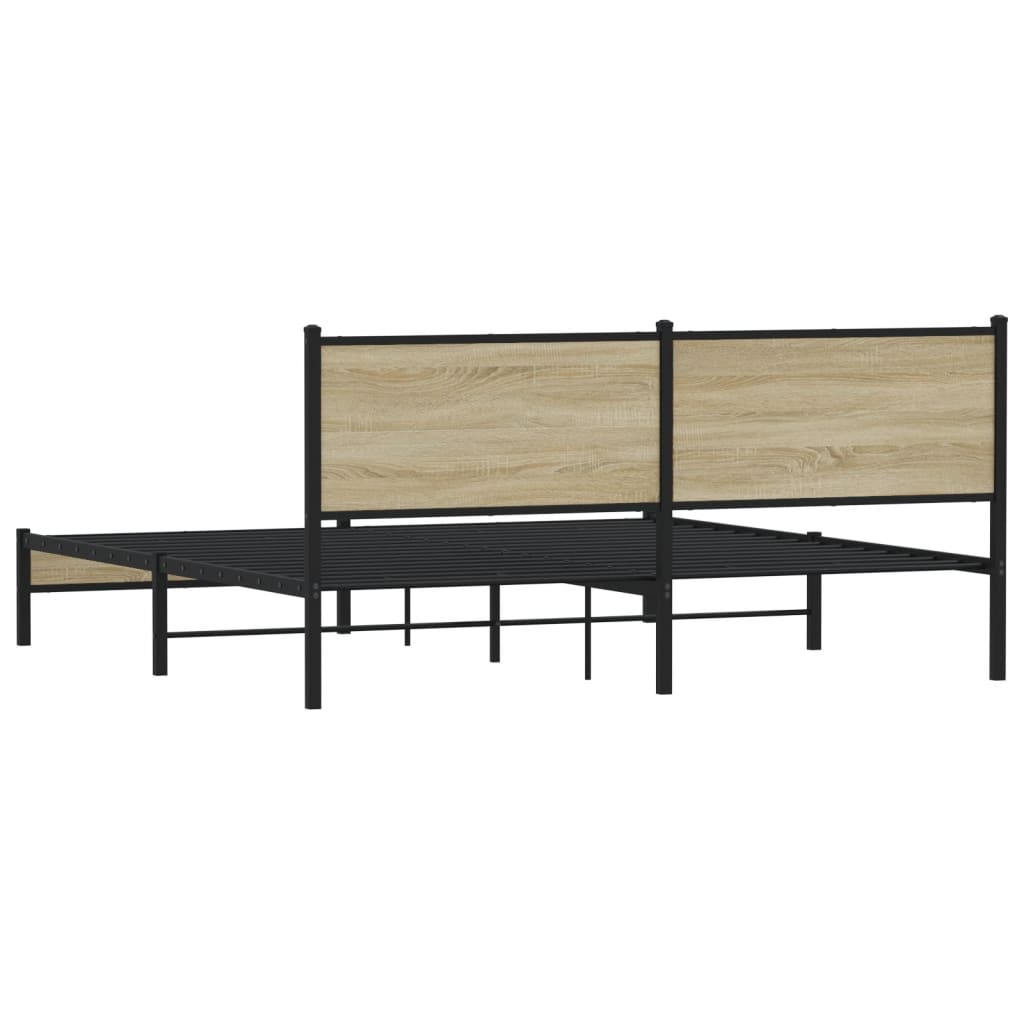 Giroletto senza Materaso in Metallo Rovere Sonoma 160x200 cm