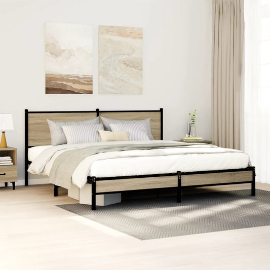 Giroletto senza Materaso in Metallo Rovere Sonoma 160x200 cm | homemem39