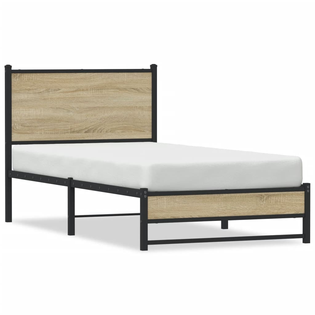 Giroletto senza Materaso in Metallo Rovere Sonoma 80x200 cm | homemem39