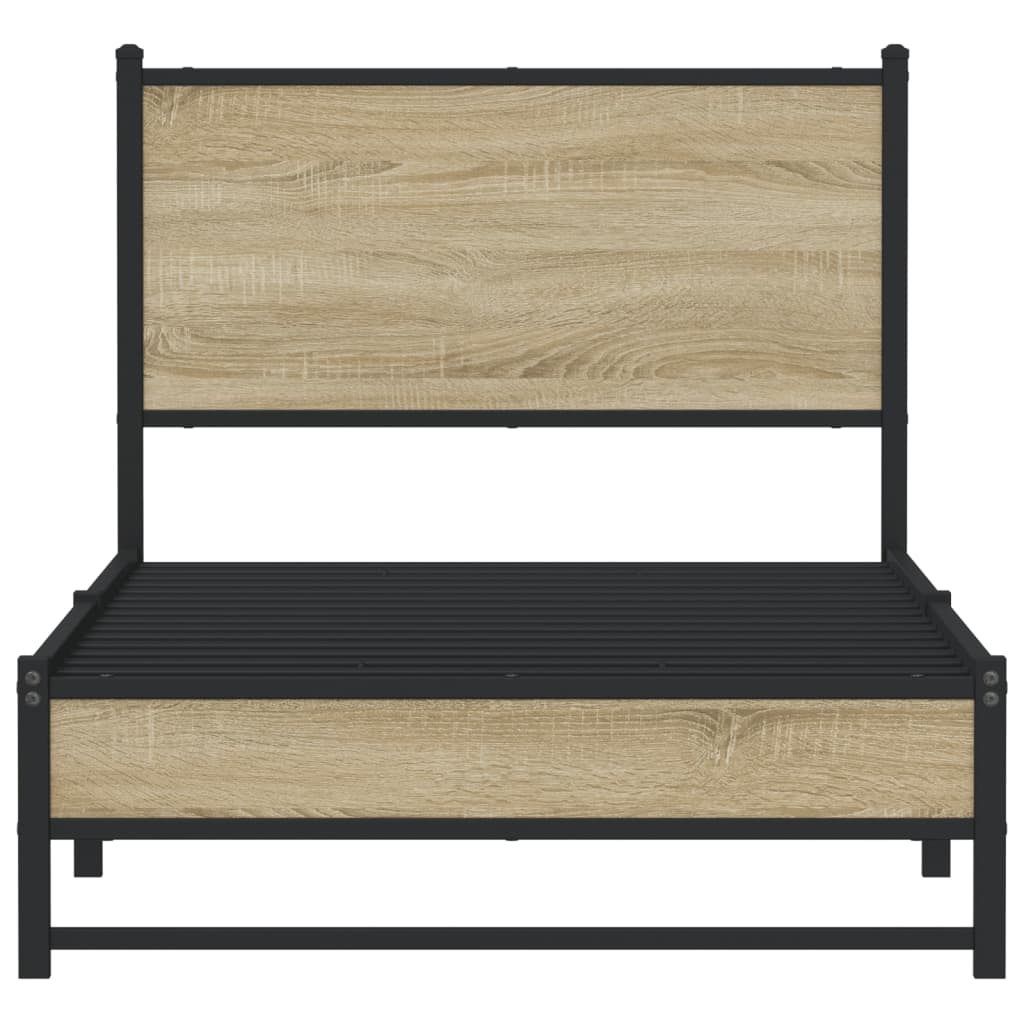 Giroletto senza Materaso in Metallo Rovere Sonoma 80x200 cm | homemem39