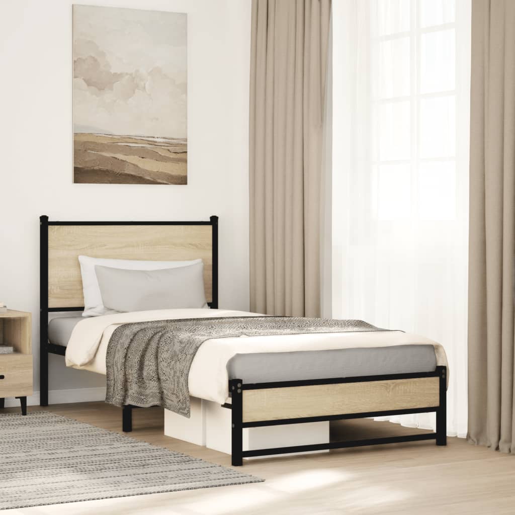 Giroletto senza Materaso in Metallo Rovere Sonoma 80x200 cm