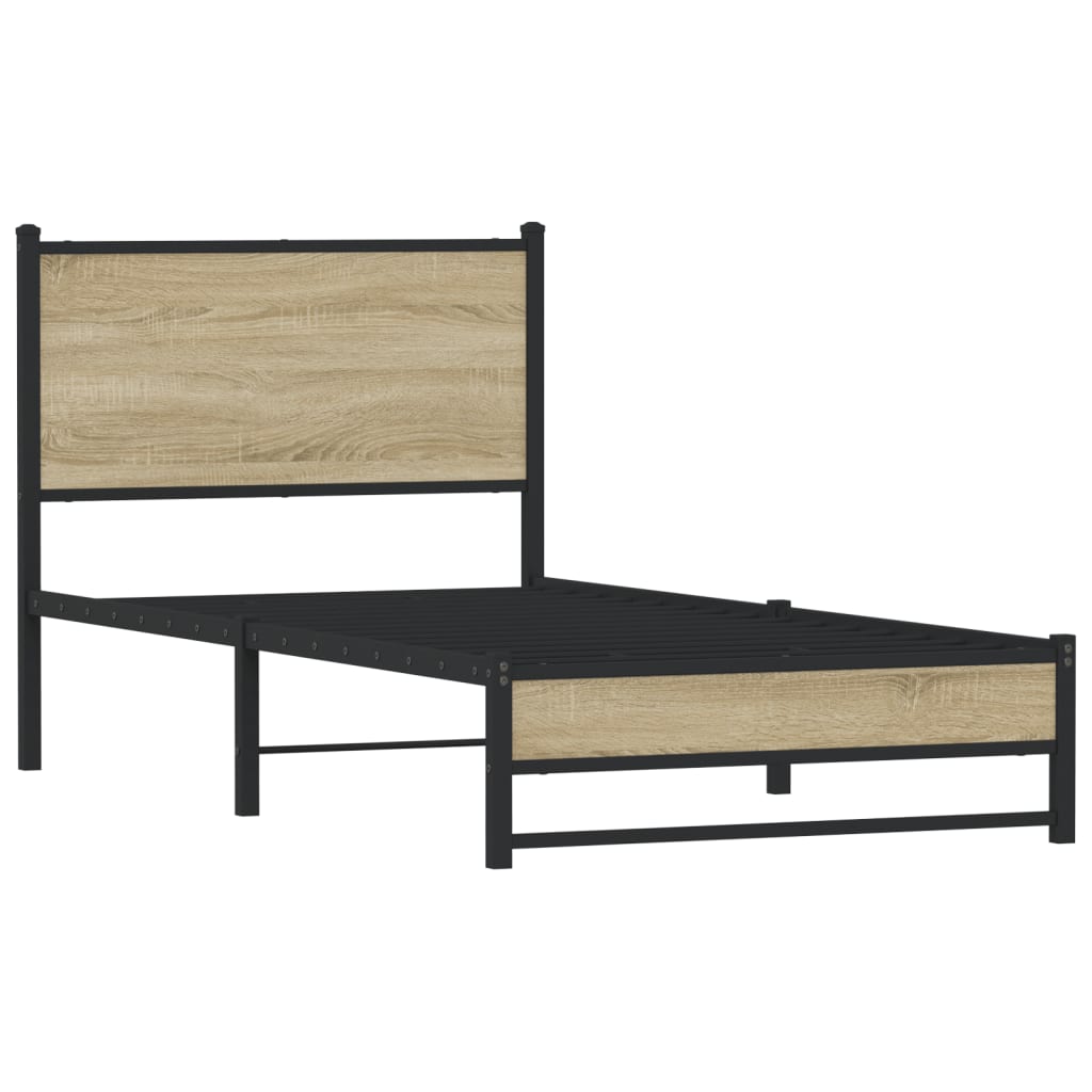 Giroletto senza Materaso in Metallo Rovere Sonoma 90x190 cm | homemem39