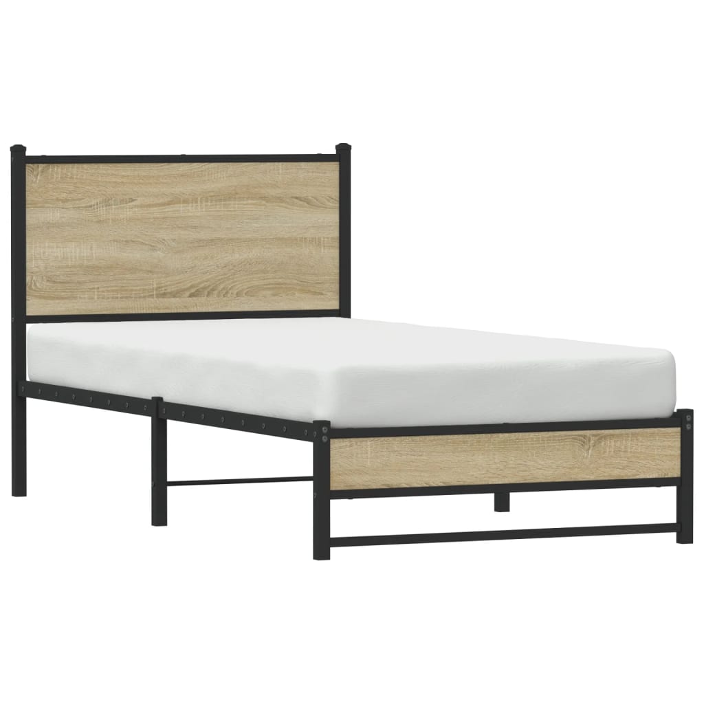 Giroletto senza Materaso in Metallo Rovere Sonoma 90x190 cm
