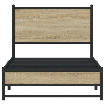 Giroletto senza Materaso in Metallo Rovere Sonoma 90x190 cm | homemem39