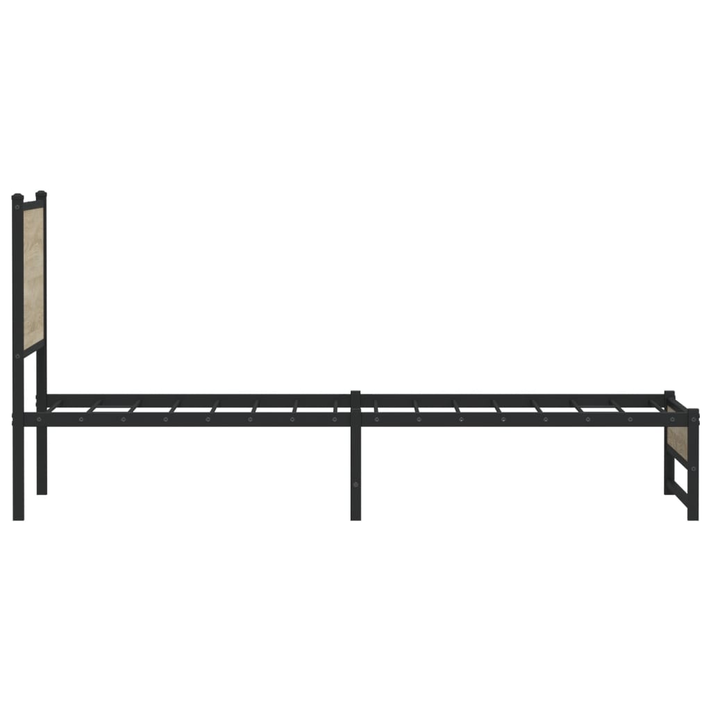 Giroletto senza Materaso in Metallo Rovere Sonoma 90x190 cm