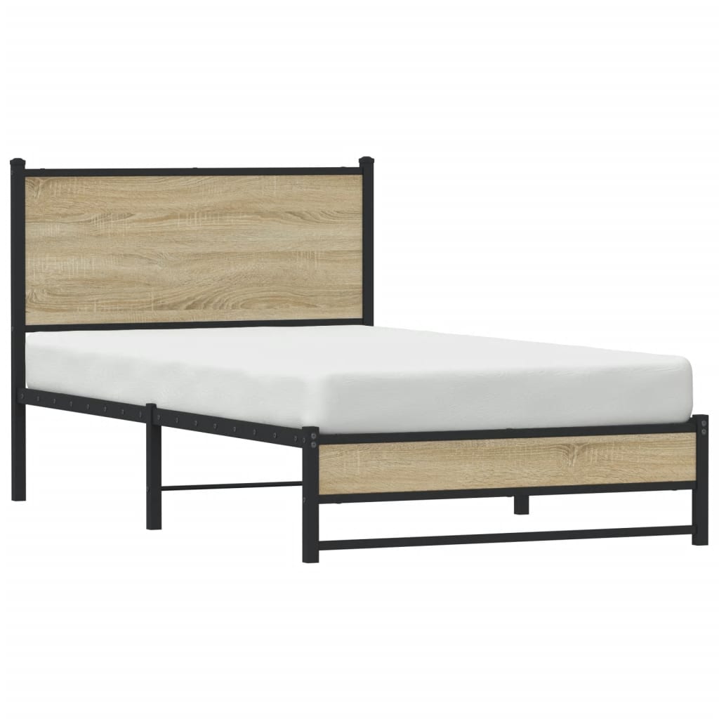Giroletto senza Materaso in Metallo Rovere Sonoma 100x200 cm