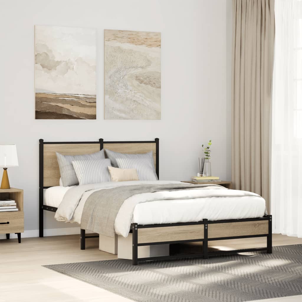 Giroletto senza Materaso in Metallo Rovere Sonoma 120x200 cm