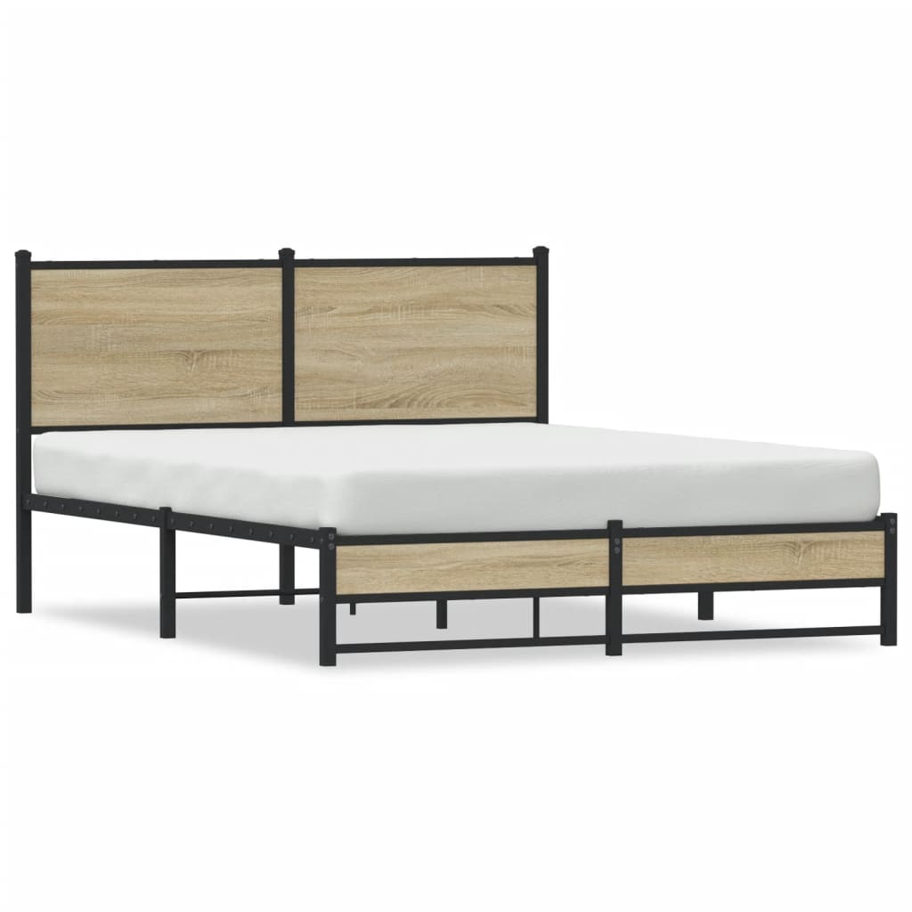 Giroletto senza Materaso in Metallo Rovere Sonoma 137x190 cm
