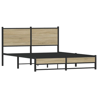 Giroletto senza Materaso in Metallo Rovere Sonoma 137x190 cm