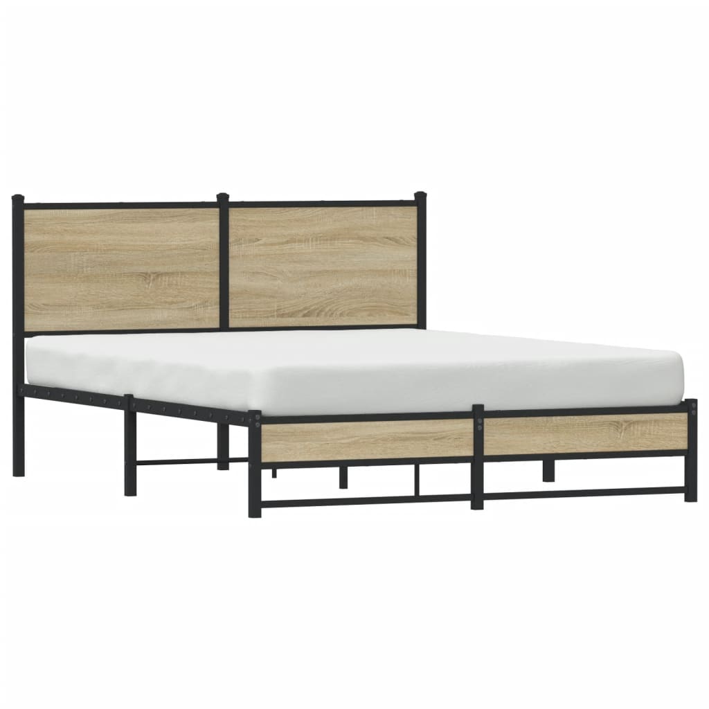 Giroletto senza Materaso in Metallo Rovere Sonoma 137x190 cm