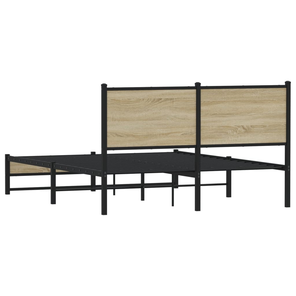 Giroletto senza Materaso in Metallo Rovere Sonoma 137x190 cm