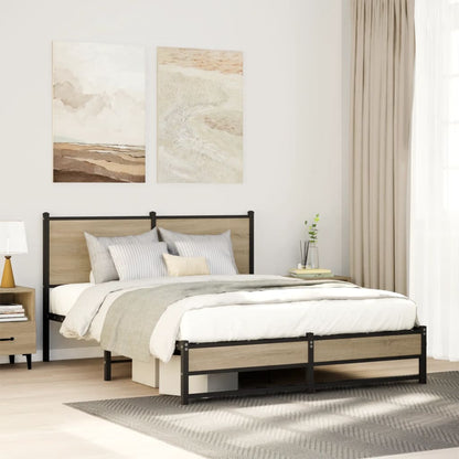 Giroletto senza Materaso in Metallo Rovere Sonoma 137x190 cm
