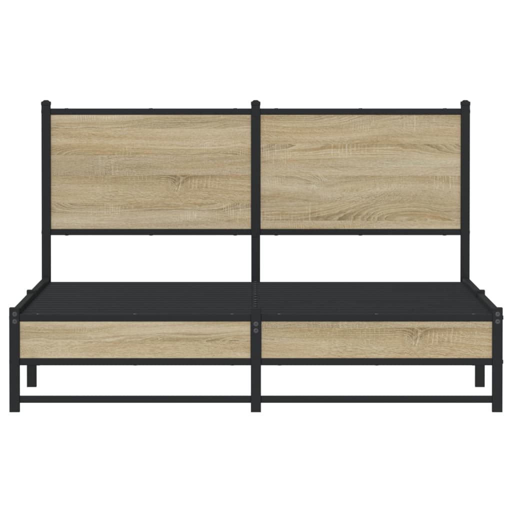 Giroletto senza Materaso in Metallo Rovere Sonoma 140x190 cm - homemem39