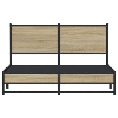 Giroletto senza Materaso in Metallo Rovere Sonoma 140x190 cm - homemem39