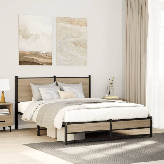 Giroletto senza Materaso in Metallo Rovere Sonoma 140x200 cm | homemem39