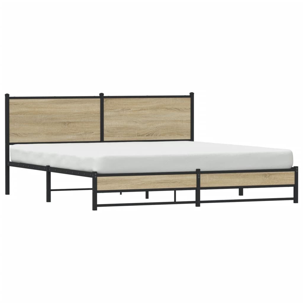 Giroletto senza Materaso in Metallo Rovere Sonoma 160x200 cm