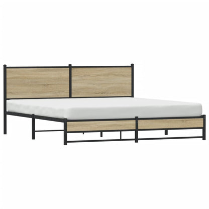 Giroletto senza Materaso in Metallo Rovere Sonoma 160x200 cm