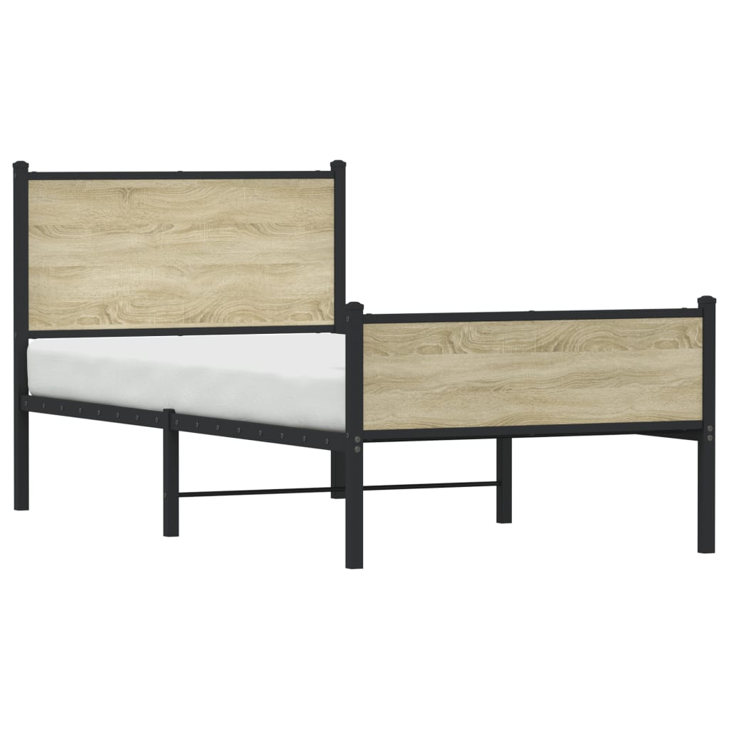 Giroletto senza Materaso in Metallo Rovere Sonoma 75x190 cm