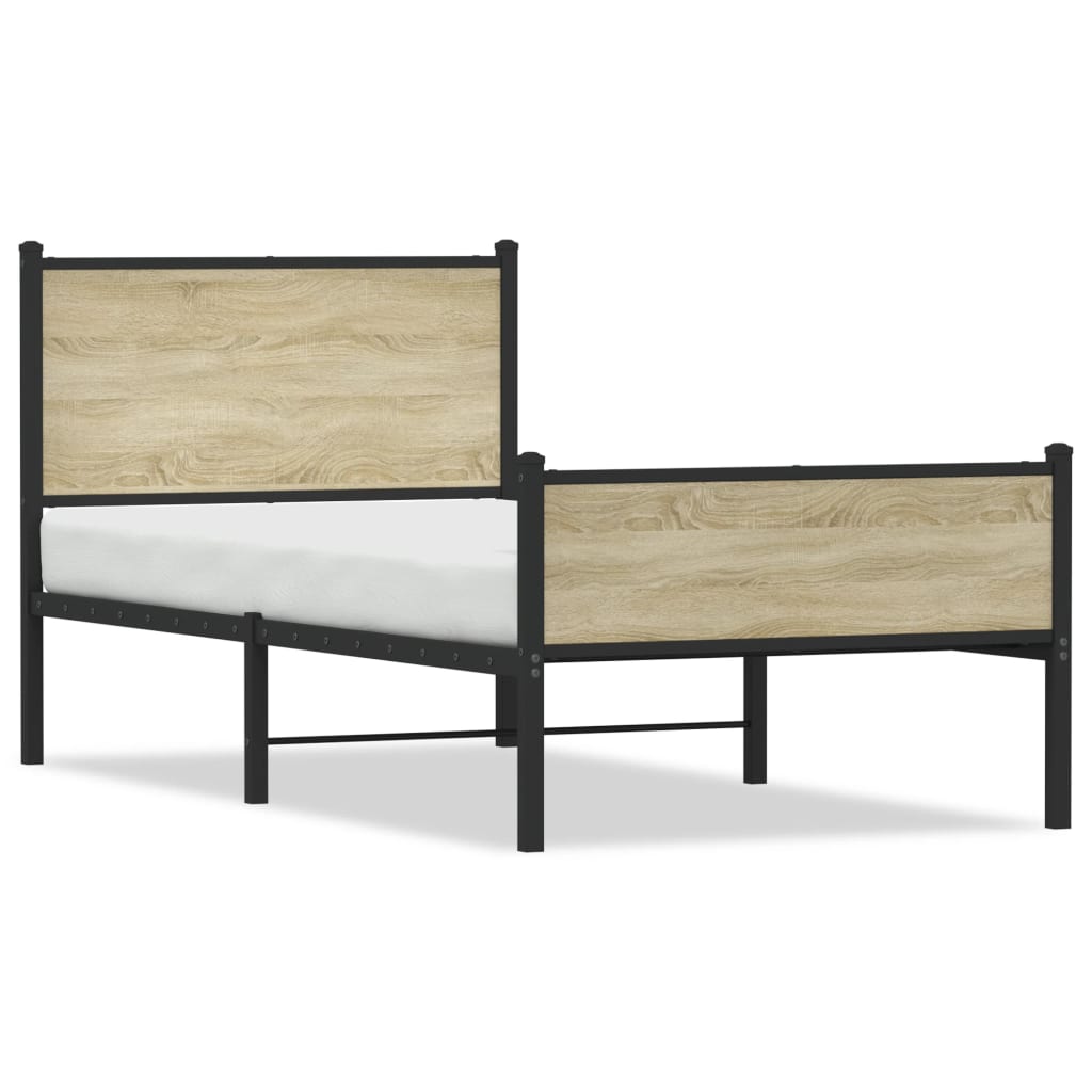 Giroletto senza Materaso in Metallo Rovere Sonoma 80x200 cm | homemem39