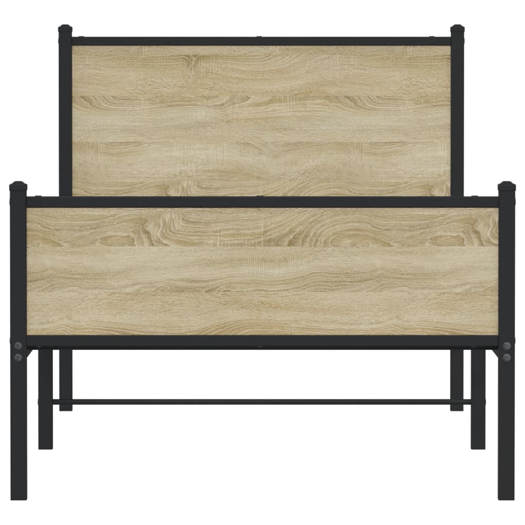 Giroletto senza Materaso in Metallo Rovere Sonoma 80x200 cm | homemem39