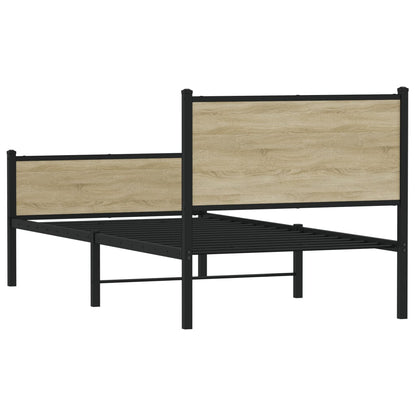 Giroletto senza Materaso in Metallo Rovere Sonoma 80x200 cm