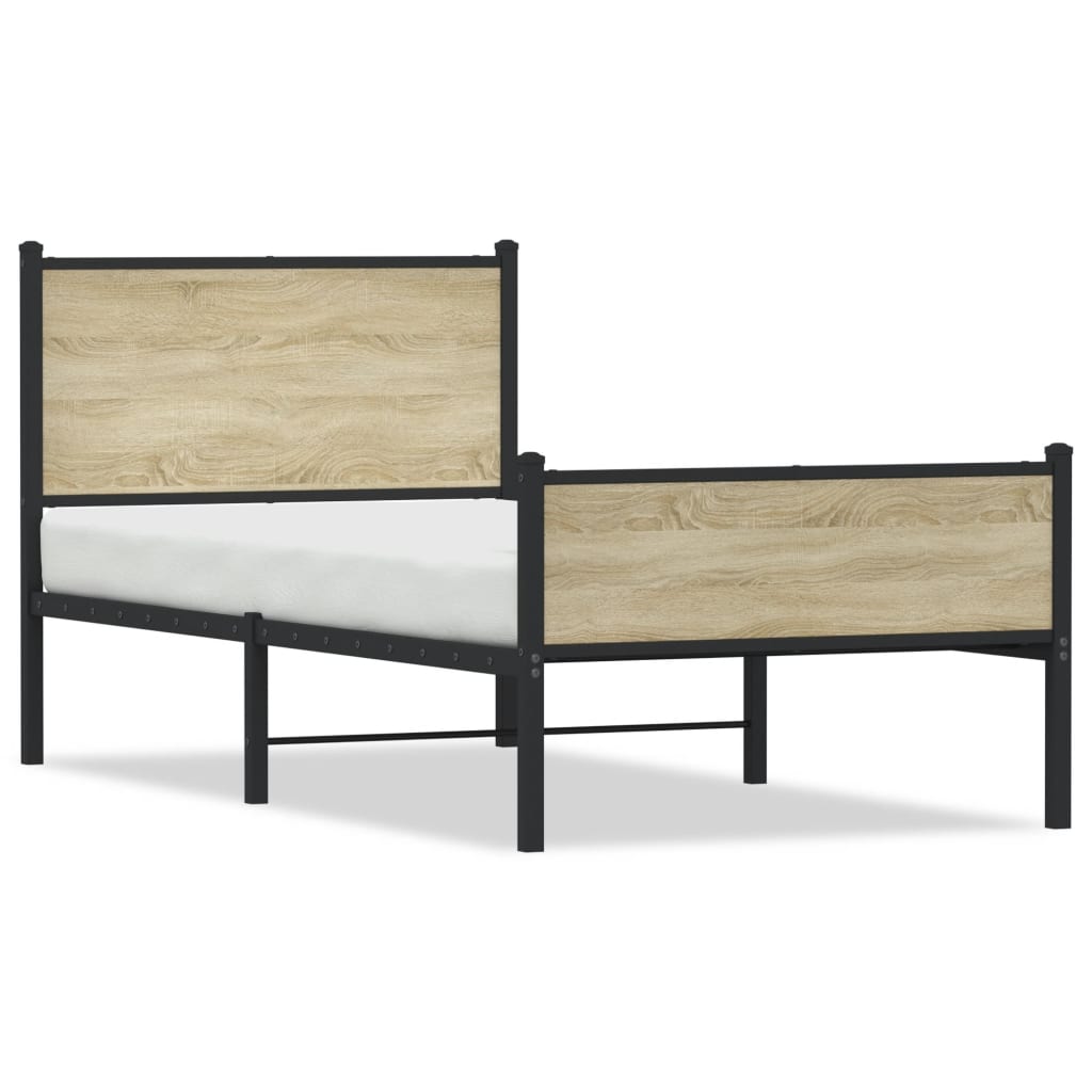 Giroletto senza Materaso in Metallo Rovere Sonoma 100x190 cm