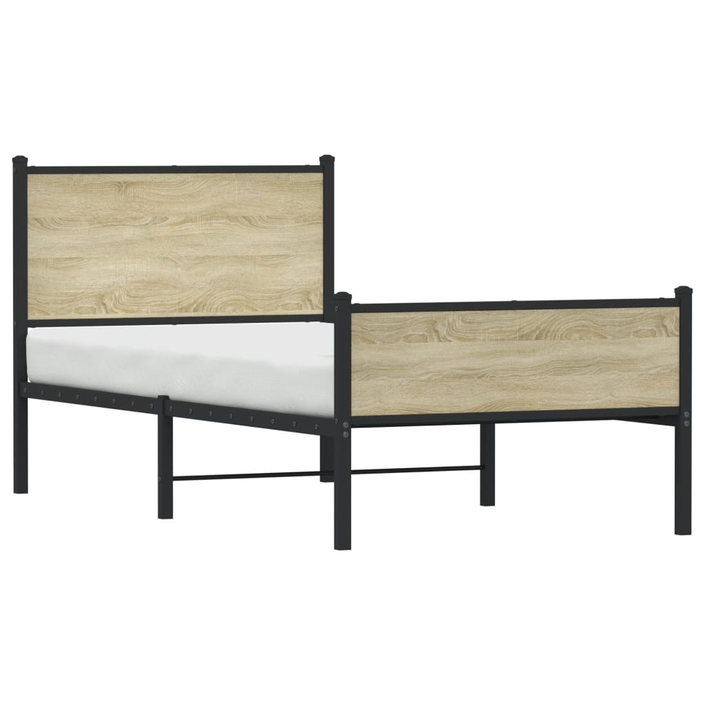 Giroletto senza Materaso in Metallo Rovere Sonoma 100x200 cm