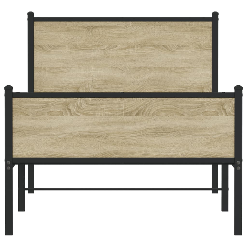 Giroletto senza Materaso in Metallo Rovere Sonoma 100x200 cm | homemem39