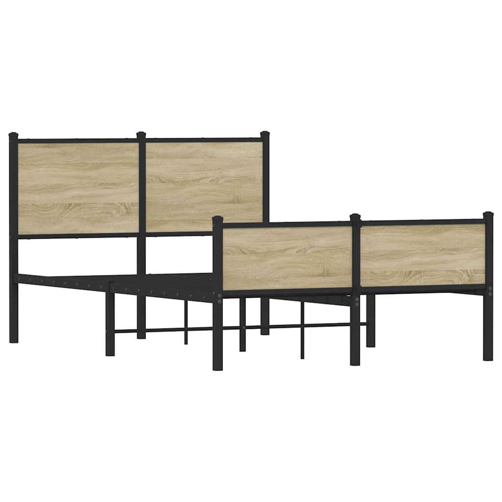 Giroletto senza Materaso in Metallo Rovere Sonoma 120x200 cm | homemem39
