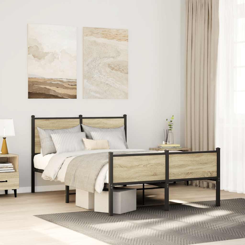 Giroletto senza Materaso in Metallo Rovere Sonoma 120x200 cm