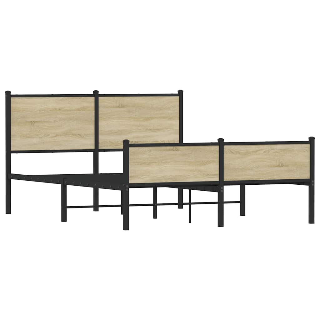 Giroletto senza Materaso in Metallo Rovere Sonoma 137x190 cm