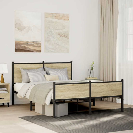 Giroletto senza Materaso in Metallo Rovere Sonoma 140x190 cm | homemem39