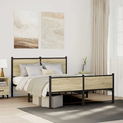 Giroletto senza Materaso in Metallo Rovere Sonoma 140x190 cm