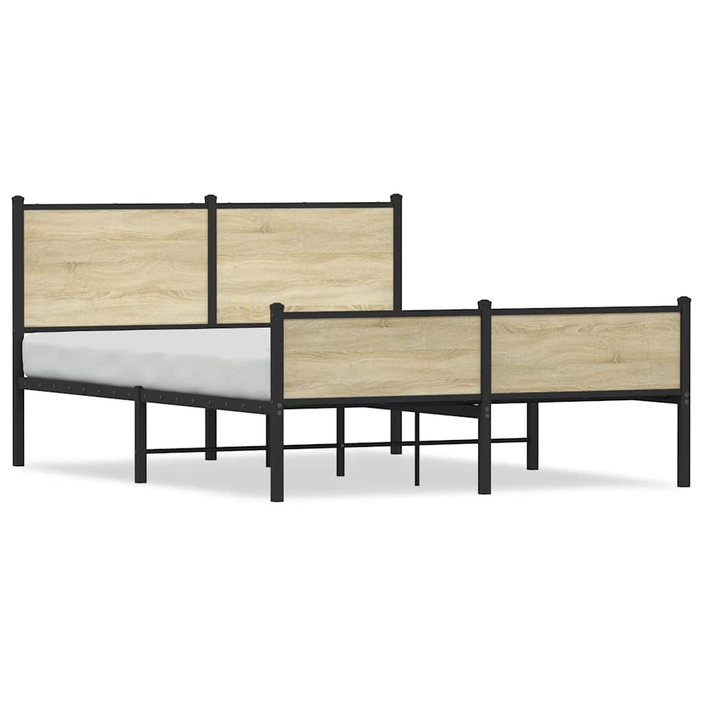 Giroletto senza Materaso in Metallo Rovere Sonoma 140x200 cm