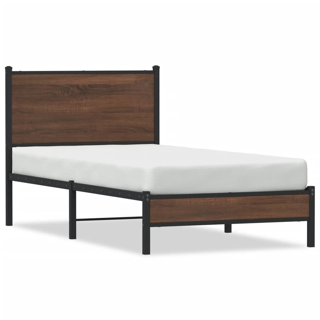Giroletto senza Materasso in Metallo Rovere Marrone 75x190 cm