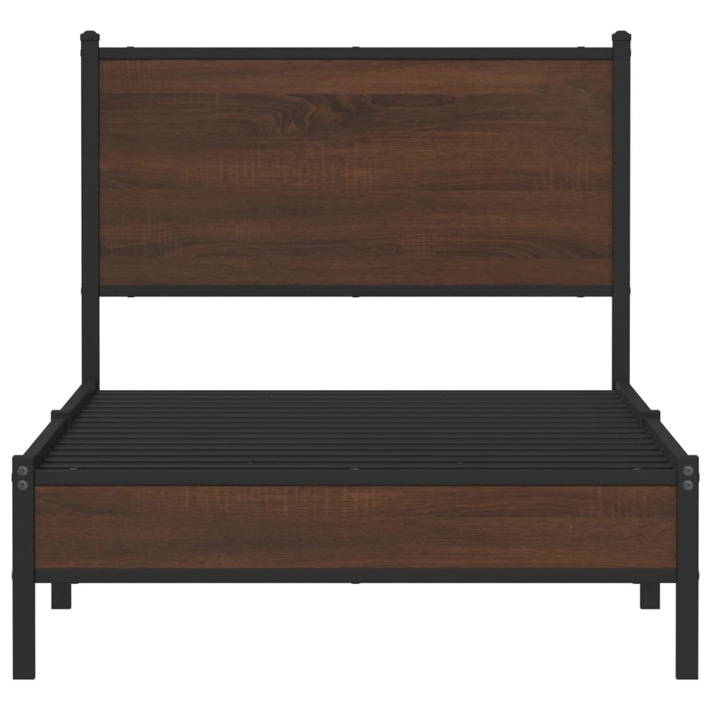Giroletto senza Materasso in Metallo Rovere Marrone 75x190 cm | homemem39
