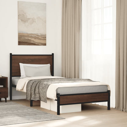 Giroletto senza Materasso in Metallo Rovere Marrone 75x190 cm
