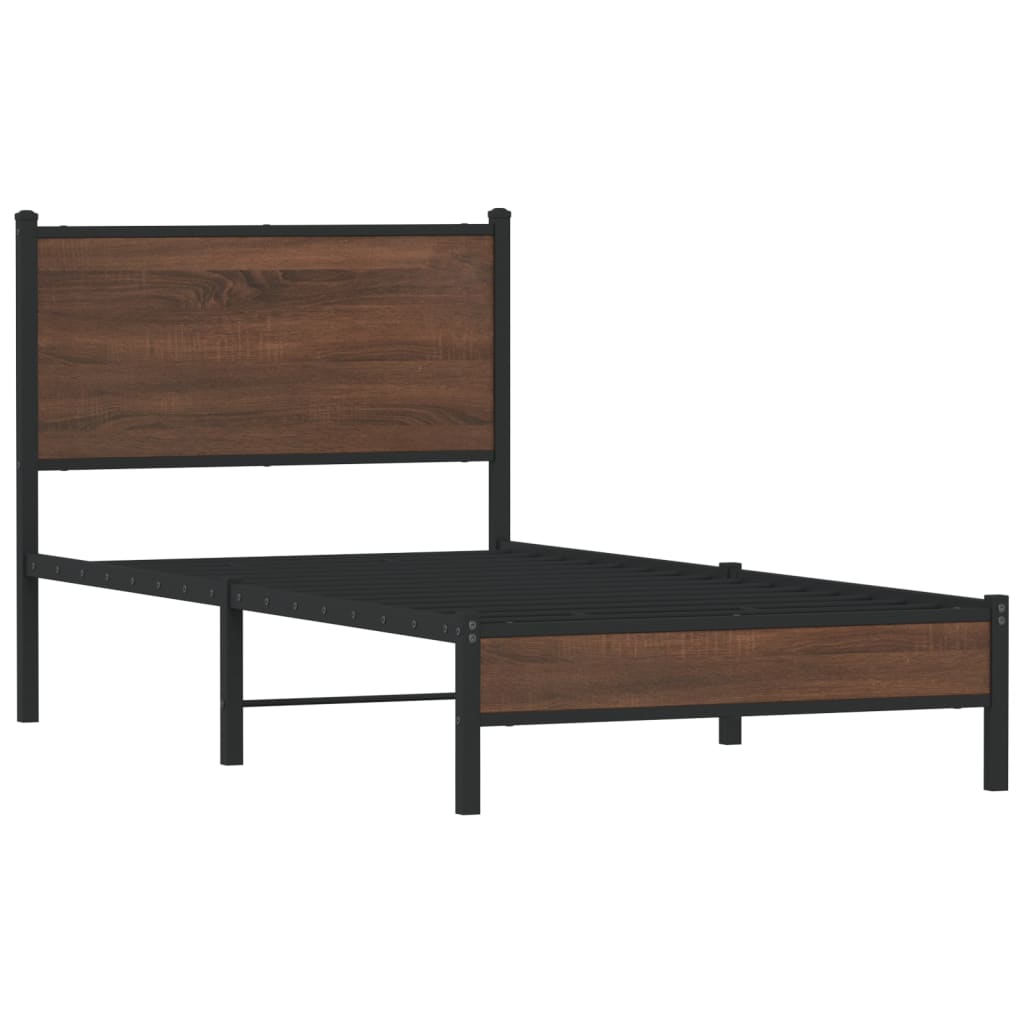 Giroletto senza Materasso in Metallo Rovere Marrone 90x190 cm