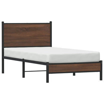 Giroletto senza Materasso in Metallo Rovere Marrone 90x190 cm