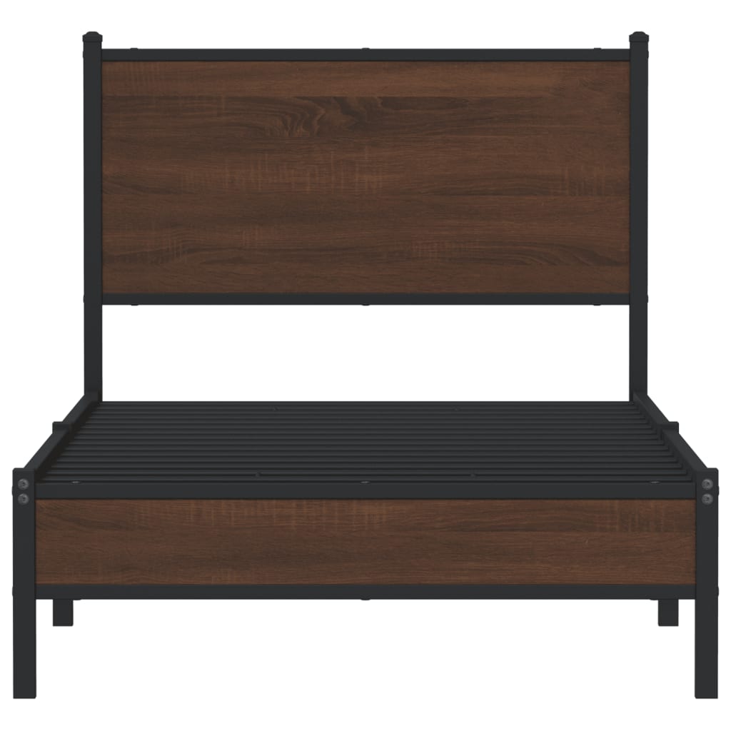 Giroletto senza Materasso in Metallo Rovere Marrone 90x190 cm | homemem39
