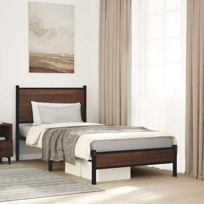 Giroletto senza Materasso in Metallo Rovere Marrone 90x190 cm
