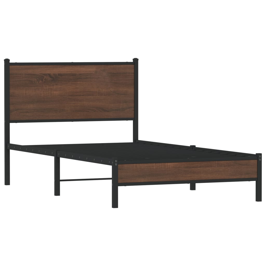 Giroletto senza Materasso in Metallo Rovere Marrone 100x190 cm
